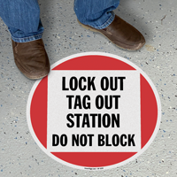 Lock Out Tag Out Station Do Not Block Floor Sign