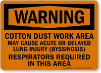 Warning: Respirators Required In This Area Sign