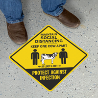 Maintain Social Distancing, Keep One Cow Apart with Clipart