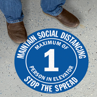 Maintain Social Distancing Select Maximum Persons Floor Sign