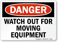 Danger Moving Machinery Osha Metal Aluminum Sign 