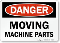Moving Machine Parts Danger Sign