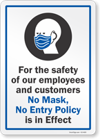No Mask No Entry Policy Is In Effect Sign