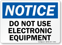 No Using Electronic Equipment Sign
