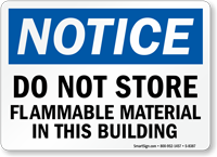Notice Do Not Store Sign