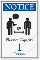 Notice Elevator Capacity ShowCase Sign