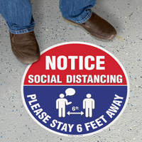 Notice Social Distancing Please Stay 6ft Away SlipSafe Floor Sign