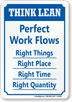 Perfect Work Flows Right Things, Place, Time Sign