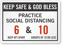 Practice Social Distancing Add Number Of Person Custom Sign