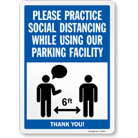 Practice Social Distancing While Using Parking Sign
