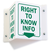 Right to Know Info (graphic, arrow) Sign