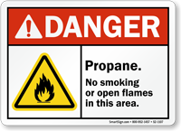Propane No Smoking Danger Sign