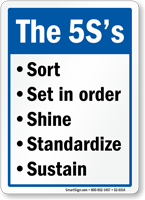 The 5S Sort Set Shine Standardize Sustain Sign