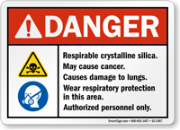 Respirable Crystalline Silica ANSI Danger Sign