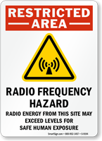 Restricted Area Radio Frequency Hazard Sign