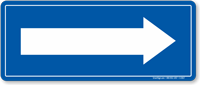 Blue Right Arrow Graphic Sign