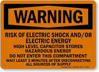 Risk Of Electric Shock And/Or Electric Energy Sign