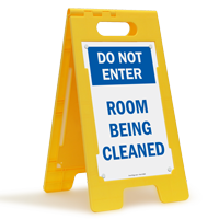 Do Not Enter Room Being Cleaned Standing Sign