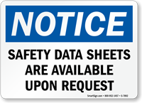 Safety Data Sheets Are Available Upon Requests Sign