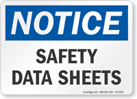 Safety Data Sheets OSHA Notice Sign