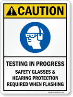Safety Glasses And Hearing Protection Required Sign