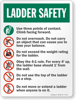 Safety Instructions Ladder Safety Sign