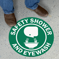 Safety Shower and Eyewash SlipSafe Floor Sign