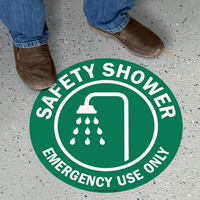 Safety Shower Emergency Use Only Floor Sign