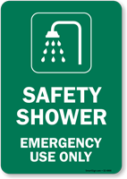 Safety Shower Emergency Use Only Sign