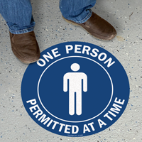 Select Number Of Persons Permitted At A Time Floor Sign