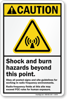 Shock And Burn Hazard ANSI Caution Sign