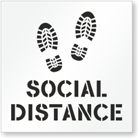 Social Distance Floor Stencil