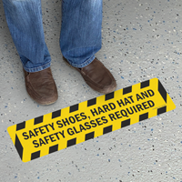 Steel Shoes, Hard Hat, Glasses Required Sign