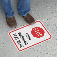 Stop Add Your Warning Text Custom SlipSafe Floor Sign