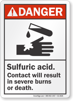 Sulfuric Acid ANSI Danger Sign