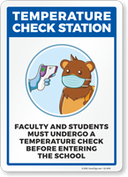 Temperature Check Station Bear Sign