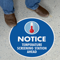 Temperature Screening Station Social Distancing Sign