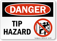 Tip Hazard Danger Sign