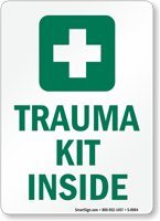 Trauma Kit Inside with First Aid Symbol Sign