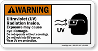 Ultraviolet Radiation Inside ANSI Warning Sign
