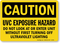 UVC Exposure Hazard Caution Sign