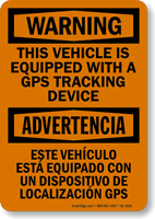 Vehicle Equipped with GPS Tracking Device Sign