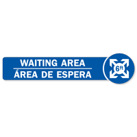 Waiting Area Bilingual SlipSafe Floor Sign