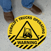 Warning Forklift Trucks Operating