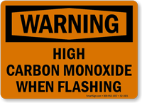 Warning High Carbon Monoxide Sign