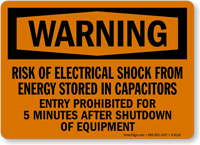 Warning Risk of Electrical Shock Sign
