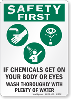 Chemical Hazard Safety First Sign