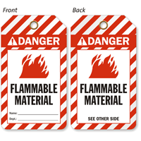 ANSI Danger Flammable Material 2-Sided Safety Tag