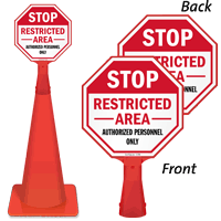 STOP: Restricted Area Authorized personnel only sign
