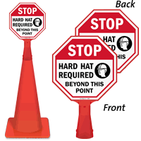 STOP: Hard hat required beyond this point sign